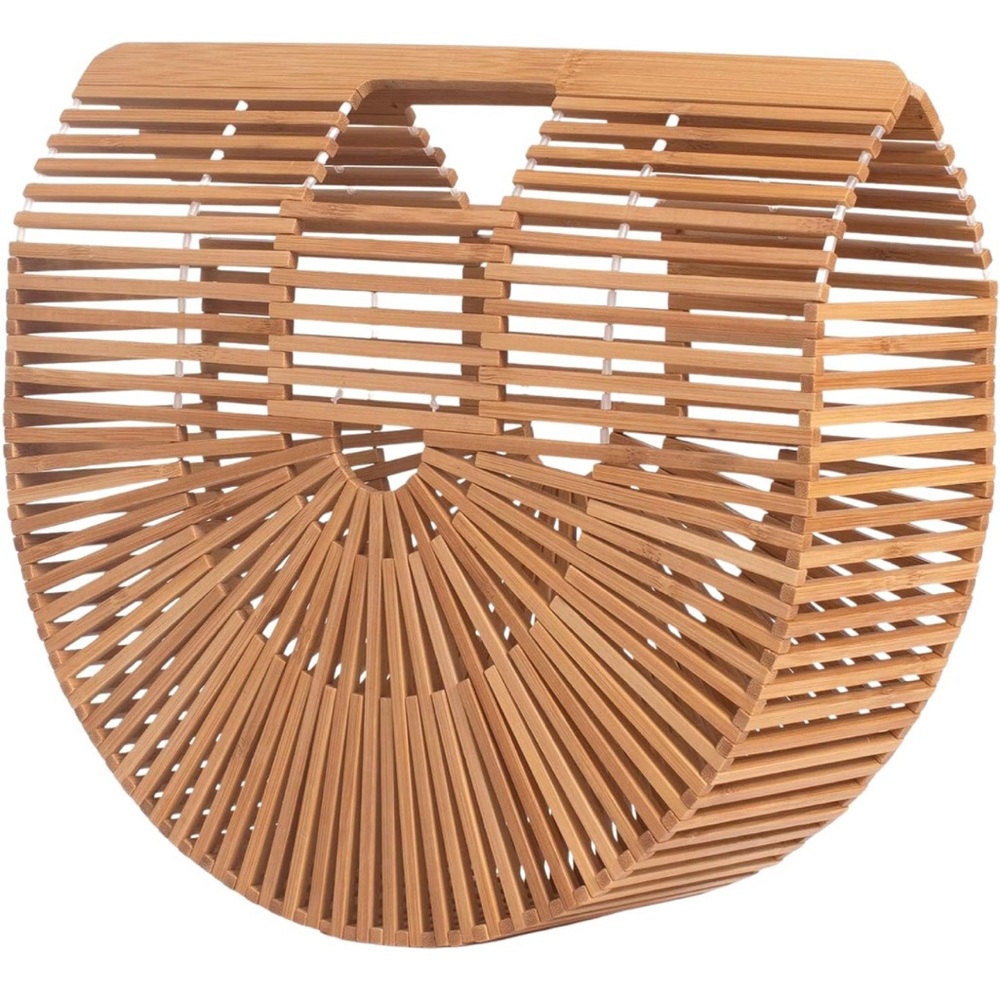 Bamboo Half Moon Structured Bamboo handbag